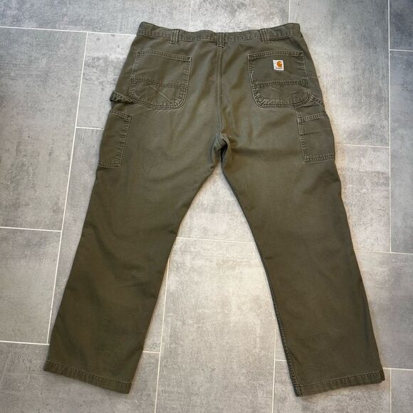 Carhartt Men's Carpenter Pants 40x30 (41x29) Green B324 ARG Twill Workwear - Picture 4 of 15